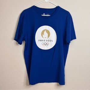 Officially Licensed 2024 Paris Olympics Royal Blue Flame T Shirt Size Large